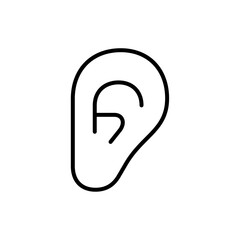 Ear icon Outline vector for web ui