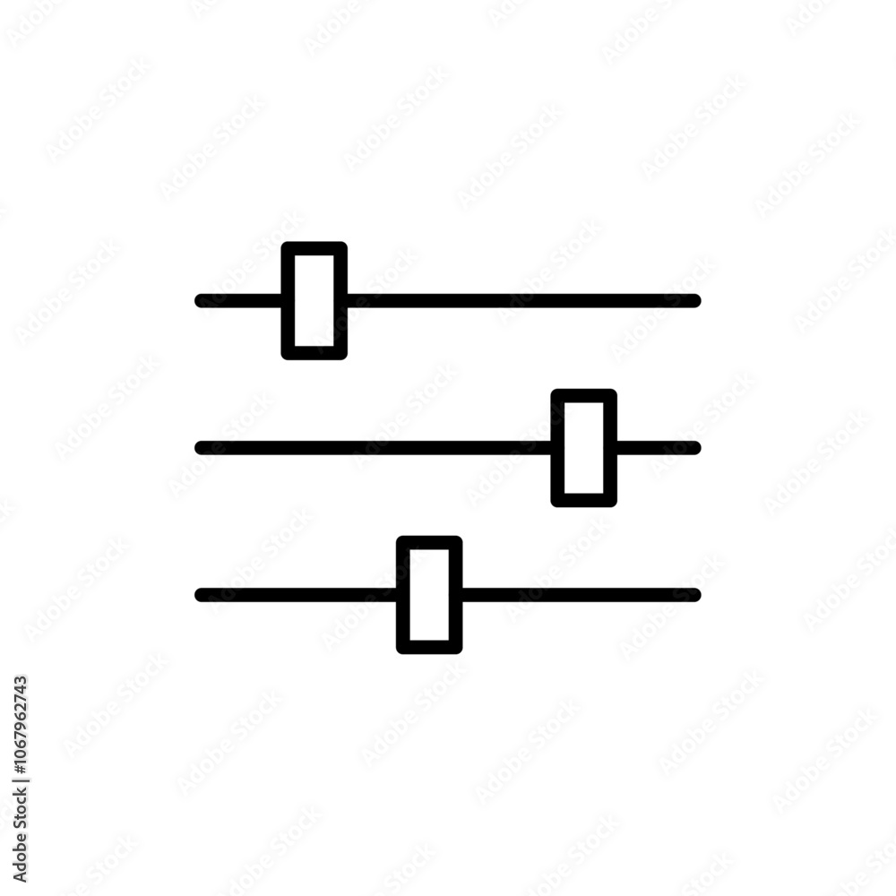 Poster Equalizer icon Outline vector for web ui