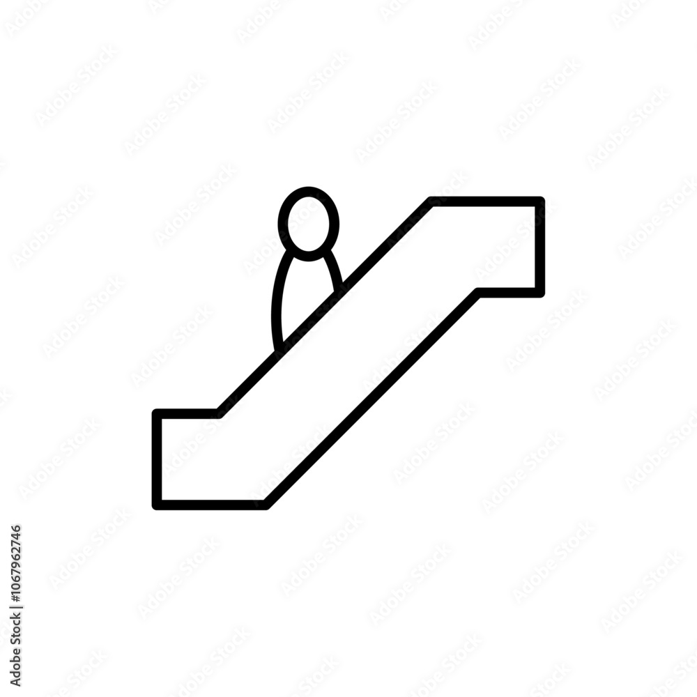 Poster Escalator icon Outline vector for web ui