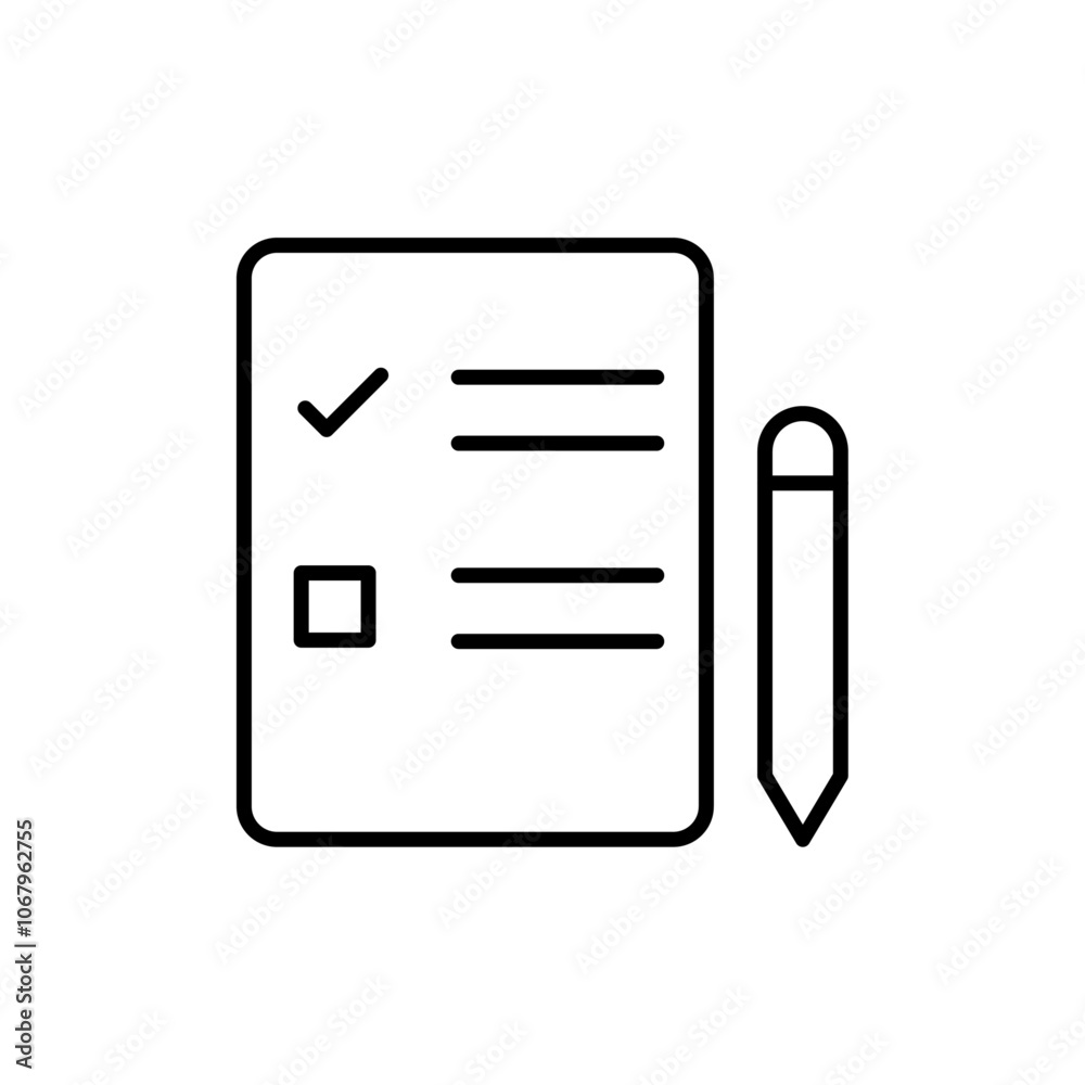 Poster Exam icon Outline vector for web ui
