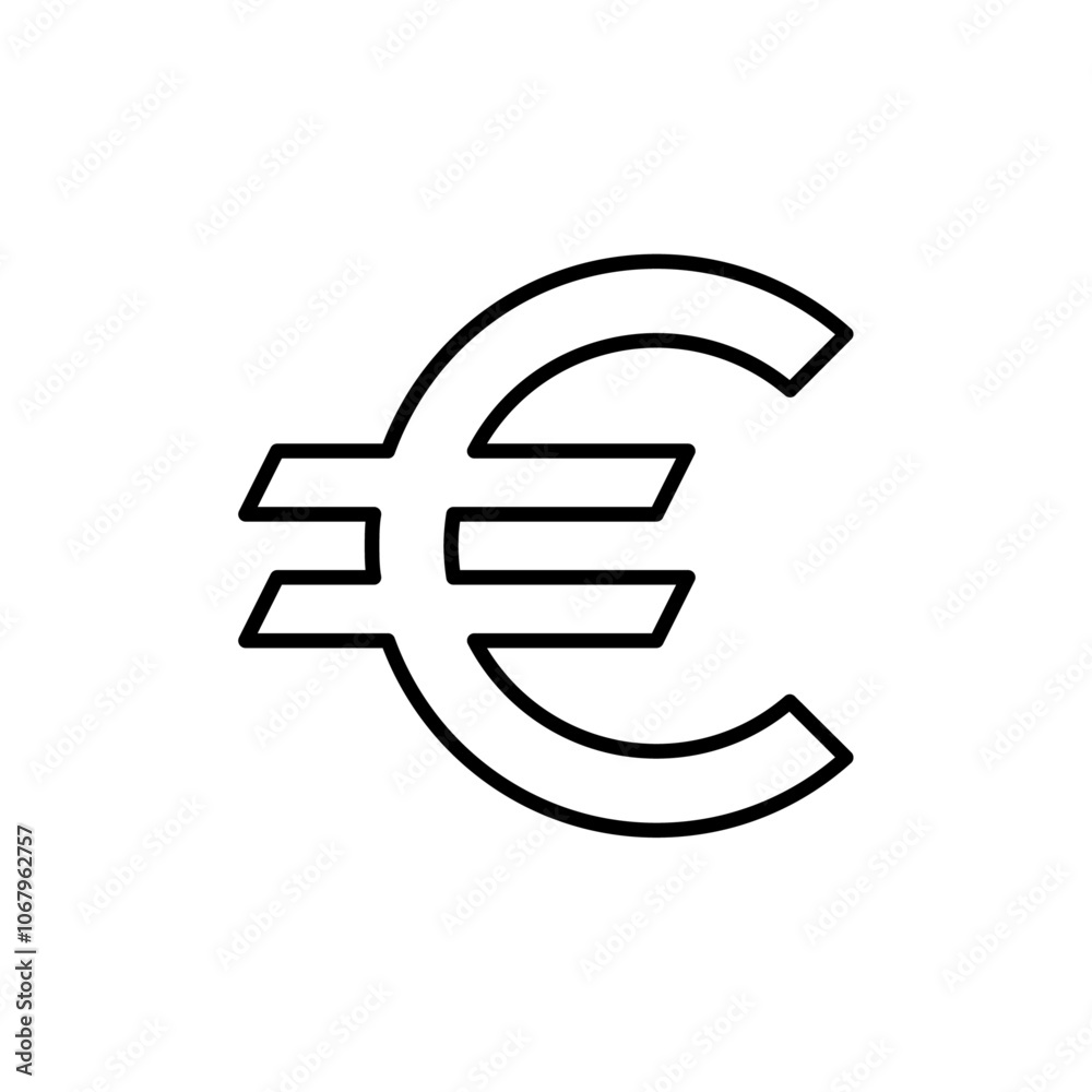 Aufkleber euro icon outline vector for web ui