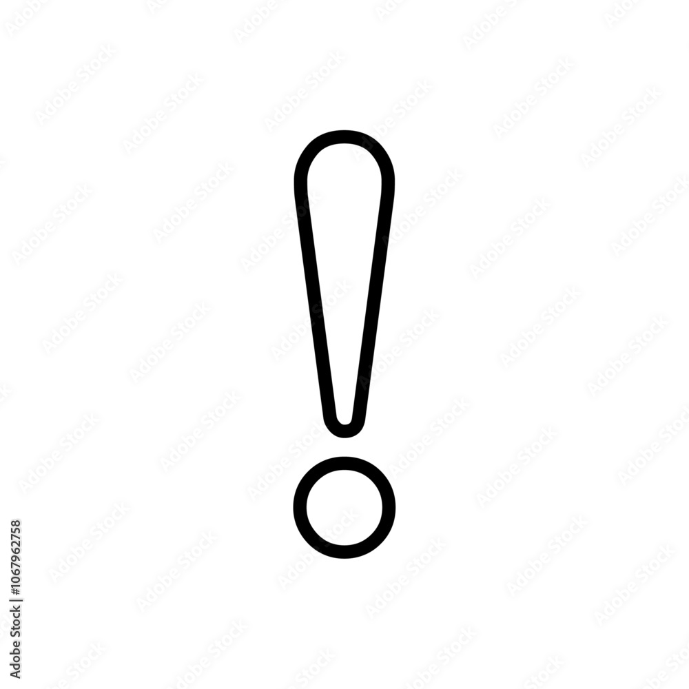 Aufkleber Exclamation button icon Outline vector for web ui