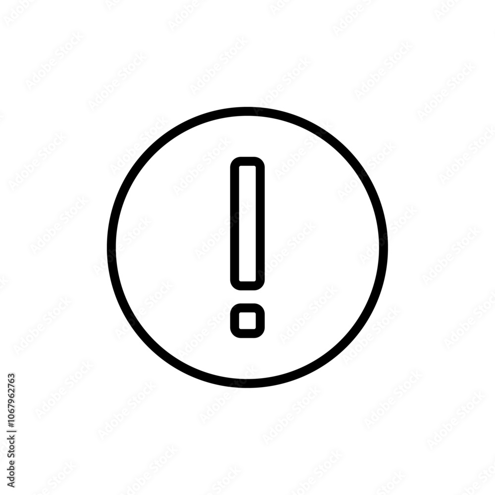 Aufkleber exclamation icon outline vector for web ui