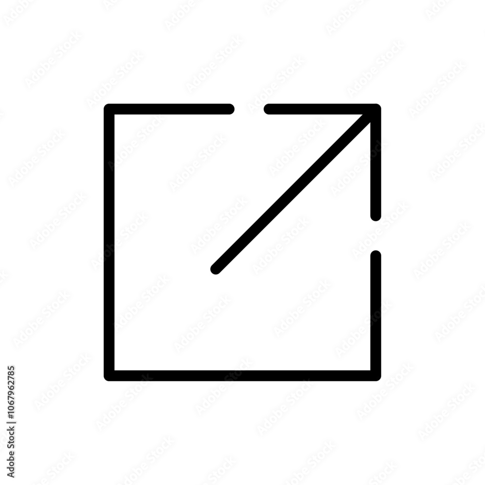 Poster External link icon Outline vector for web ui