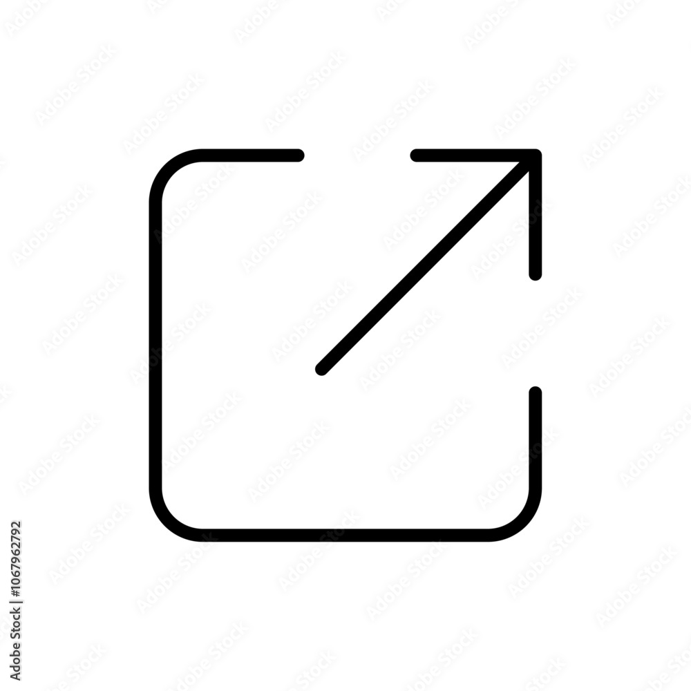 Poster External link icon Outline vector for web ui