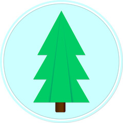 Christmas Tree icon, Xmas symbol on transparent background.  PNG illustration