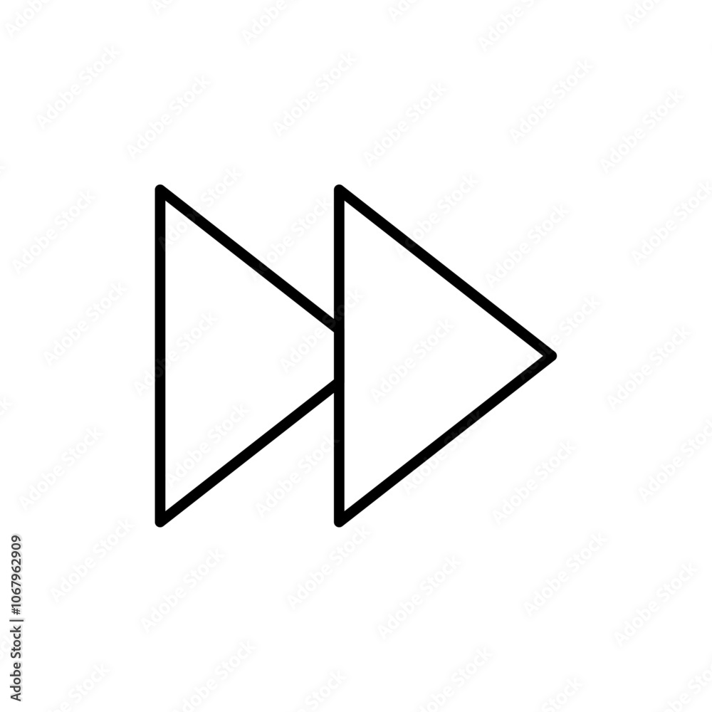Poster Fast forward icon Outline vector for web ui