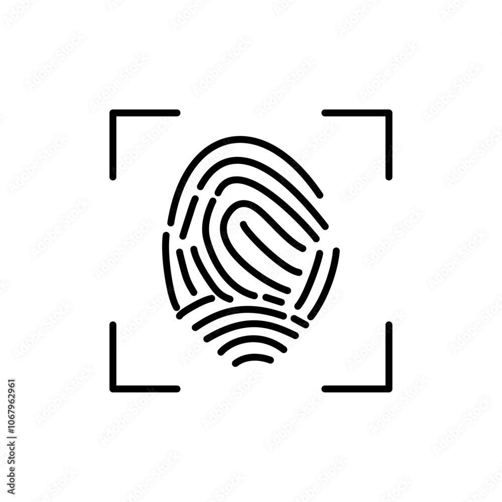 Aufkleber Fingerprint icon Outline vector for web ui
