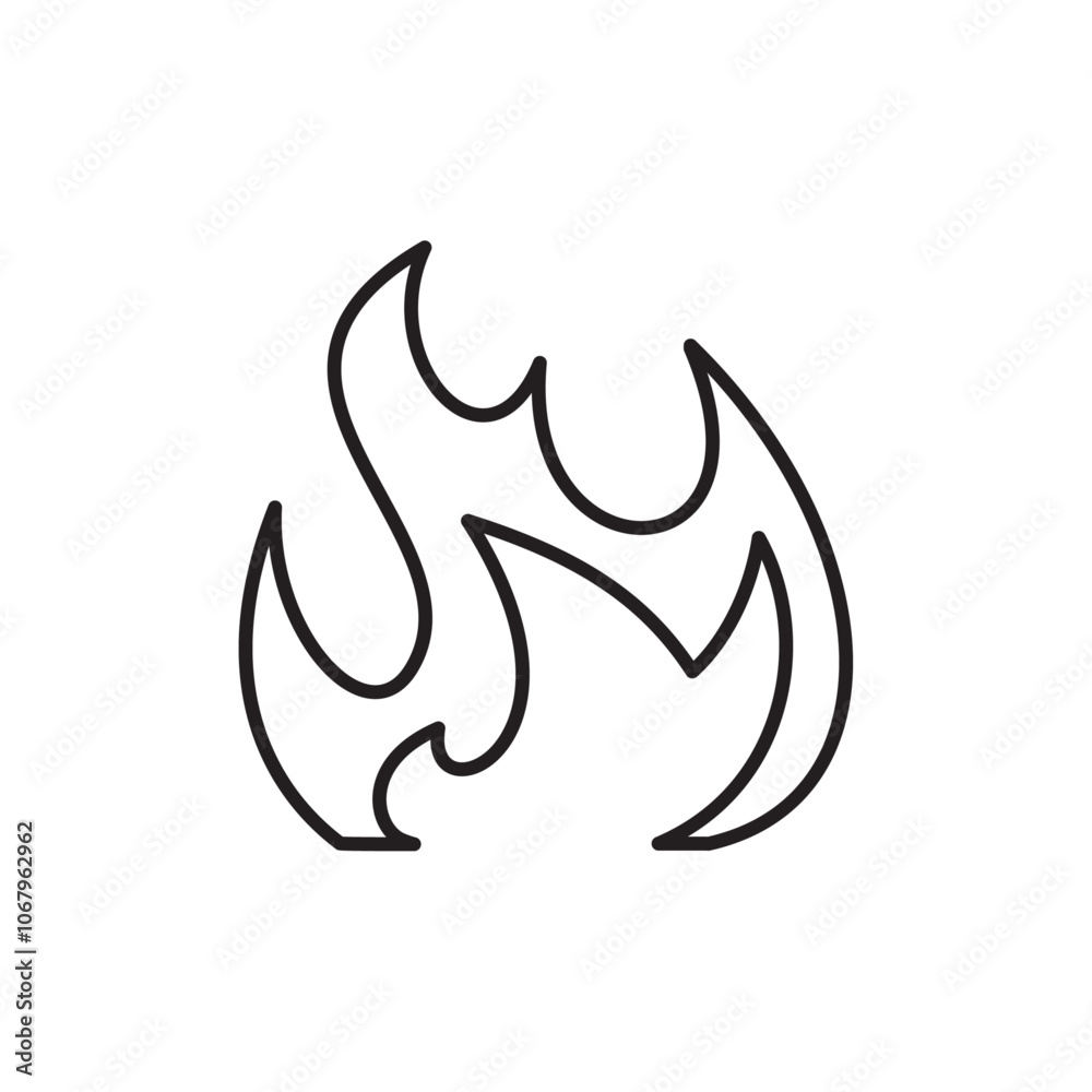 Poster Fire icon Outline vector for web ui