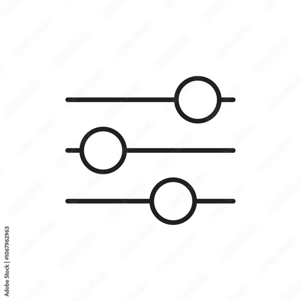 Poster Filter control icon Outline vector for web ui
