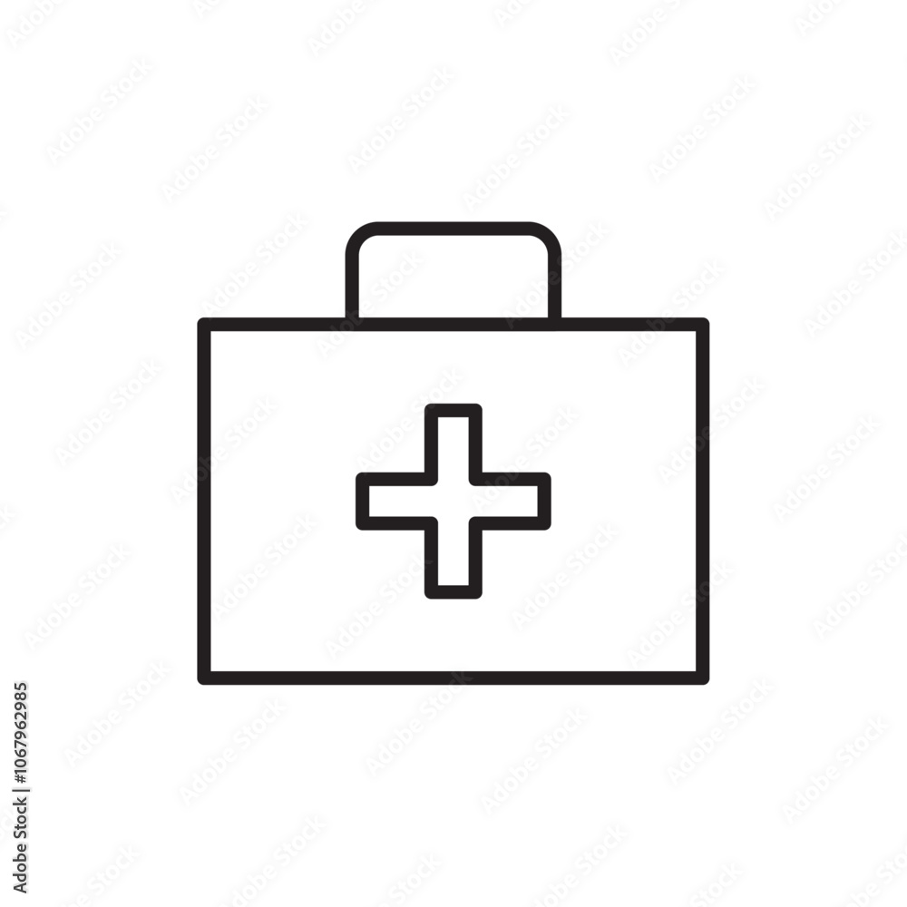 Poster first aid kit icon outline vector for web ui