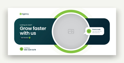 Digital marketing facebook cover web banner template	