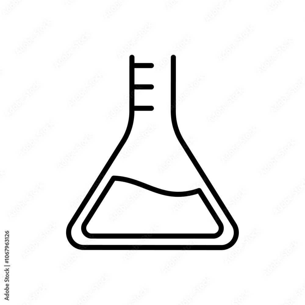 Aufkleber flask icon outline vector for web ui