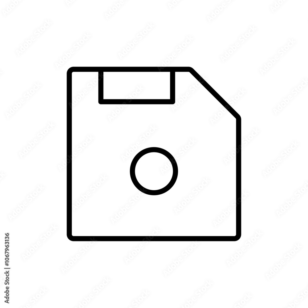 Aufkleber Floppy disk icon Outline vector for web ui