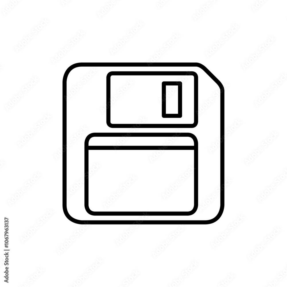 Poster Floppy disk icon Outline vector for web ui