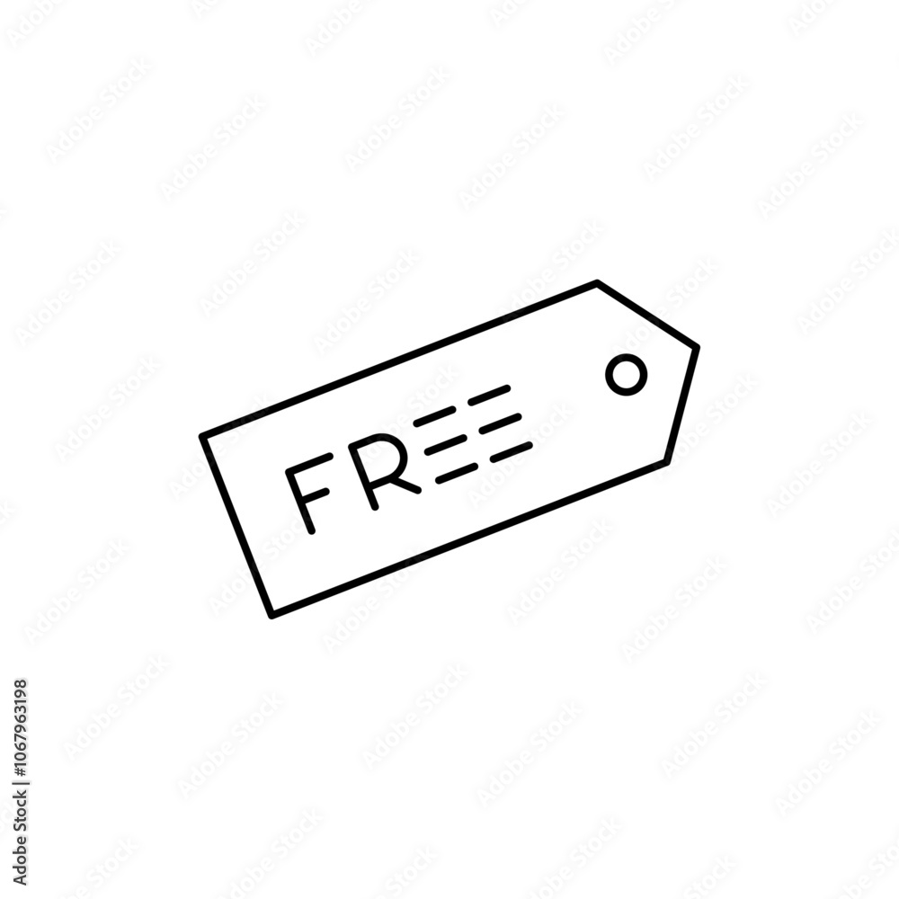 Poster Free tag icon Outline vector for web ui