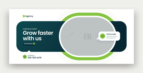 Digital marketing facebook cover web banner template	