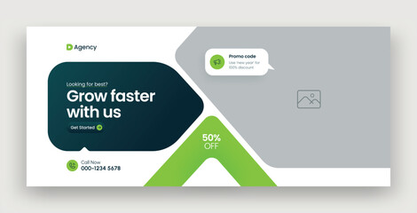 Digital marketing facebook cover web banner template	