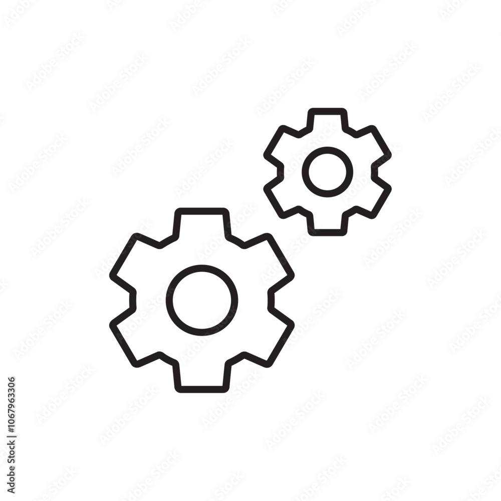 Leinwandbilder gears icon outline vector for web ui