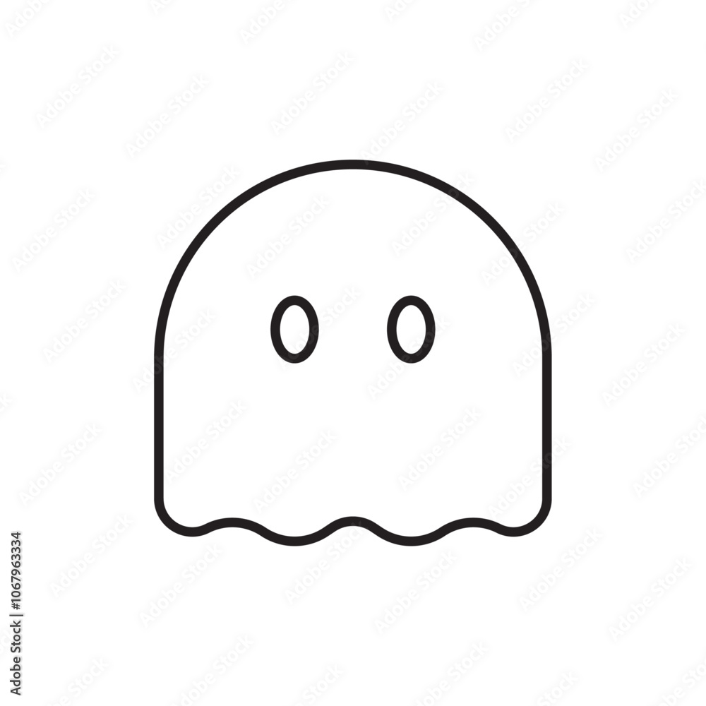 Poster Ghost icon Outline vector for web ui