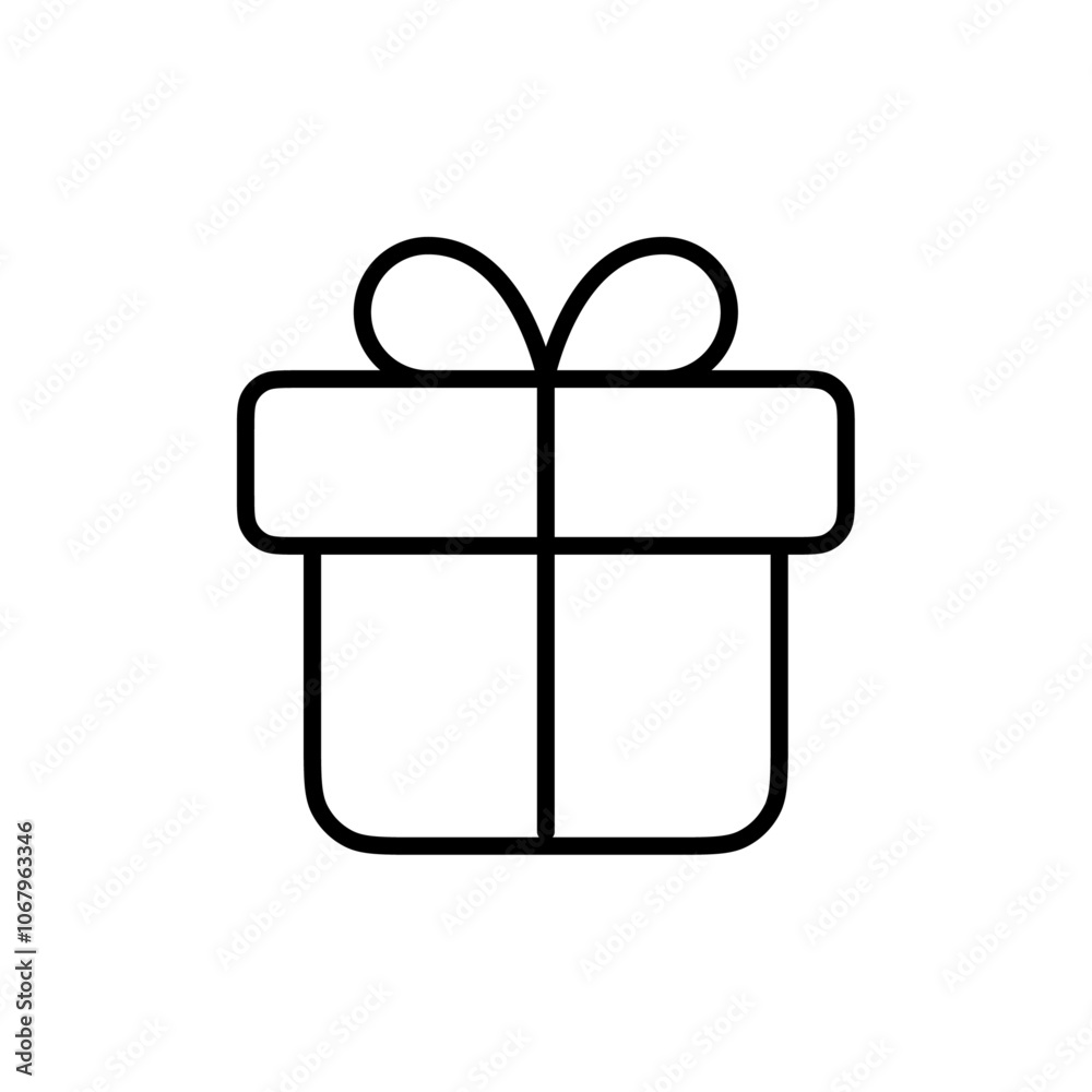 Poster Gift icon Outline vector for web ui