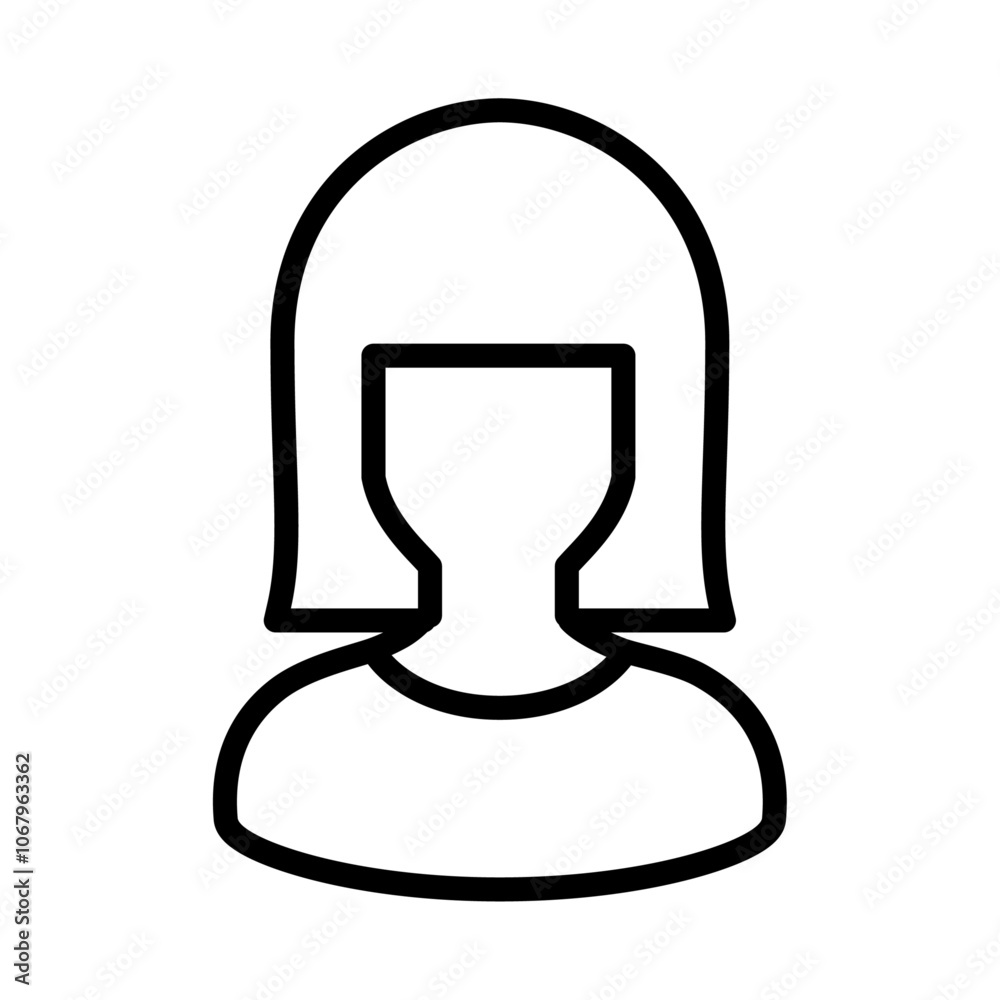 Poster Girl icon Outline vector for web ui