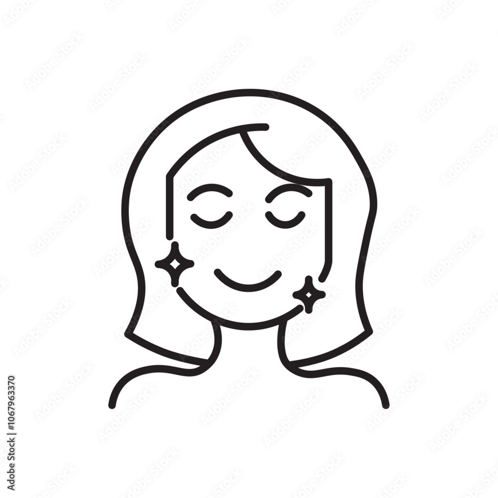 Poster Glowing skin icon Outline vector for web ui