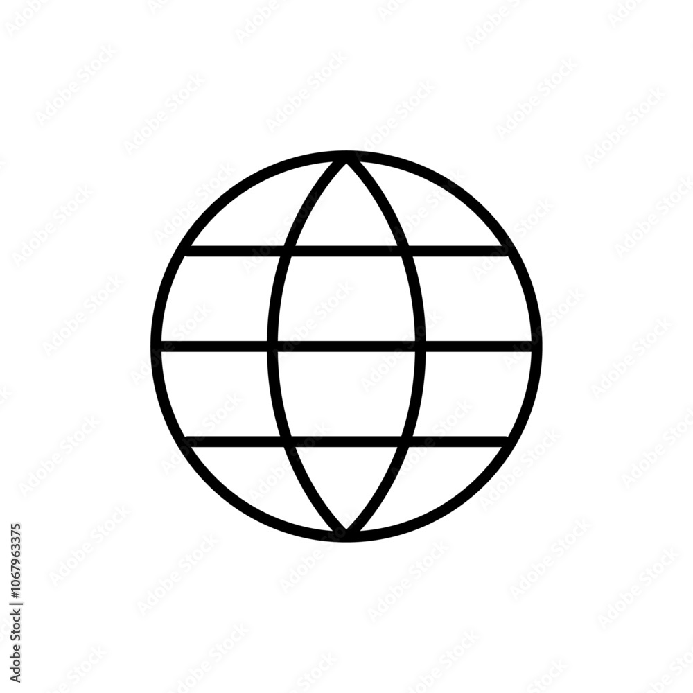 Aufkleber globe icon outline vector for web ui