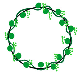 green floral frame with space