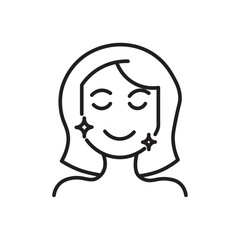 Glowing skin icon Outline vector for web ui