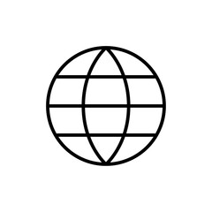 Globe icon Outline vector for web ui