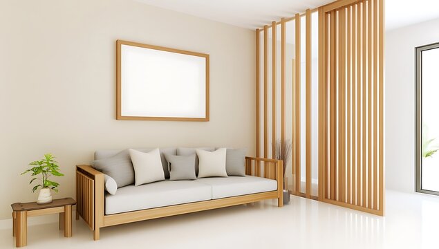 Minimalist Living Room Design with Wooden Accents