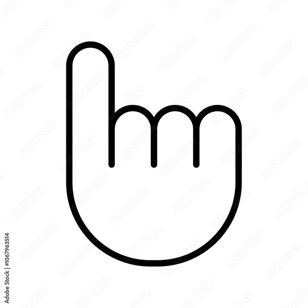 Aufkleber Hand pointer icon Outline vector for web ui