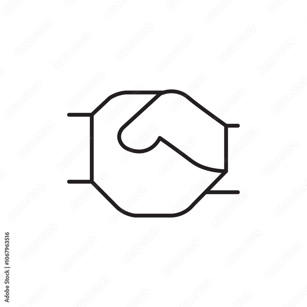 Poster Handshake icon Outline vector for web ui