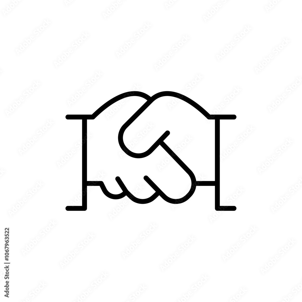 Aufkleber Handshake icon Outline vector for web ui