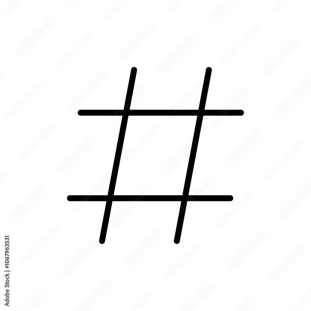 Poster Hashtag icon Outline vector for web ui