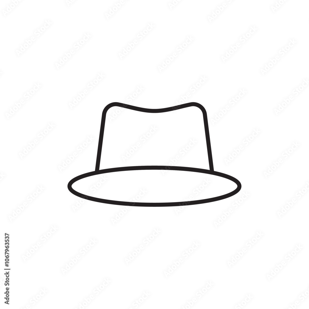 Poster Hat icon Outline vector for web ui