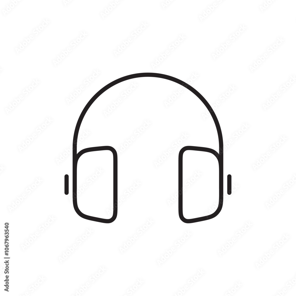 Aufkleber headphones icon outline vector for web ui