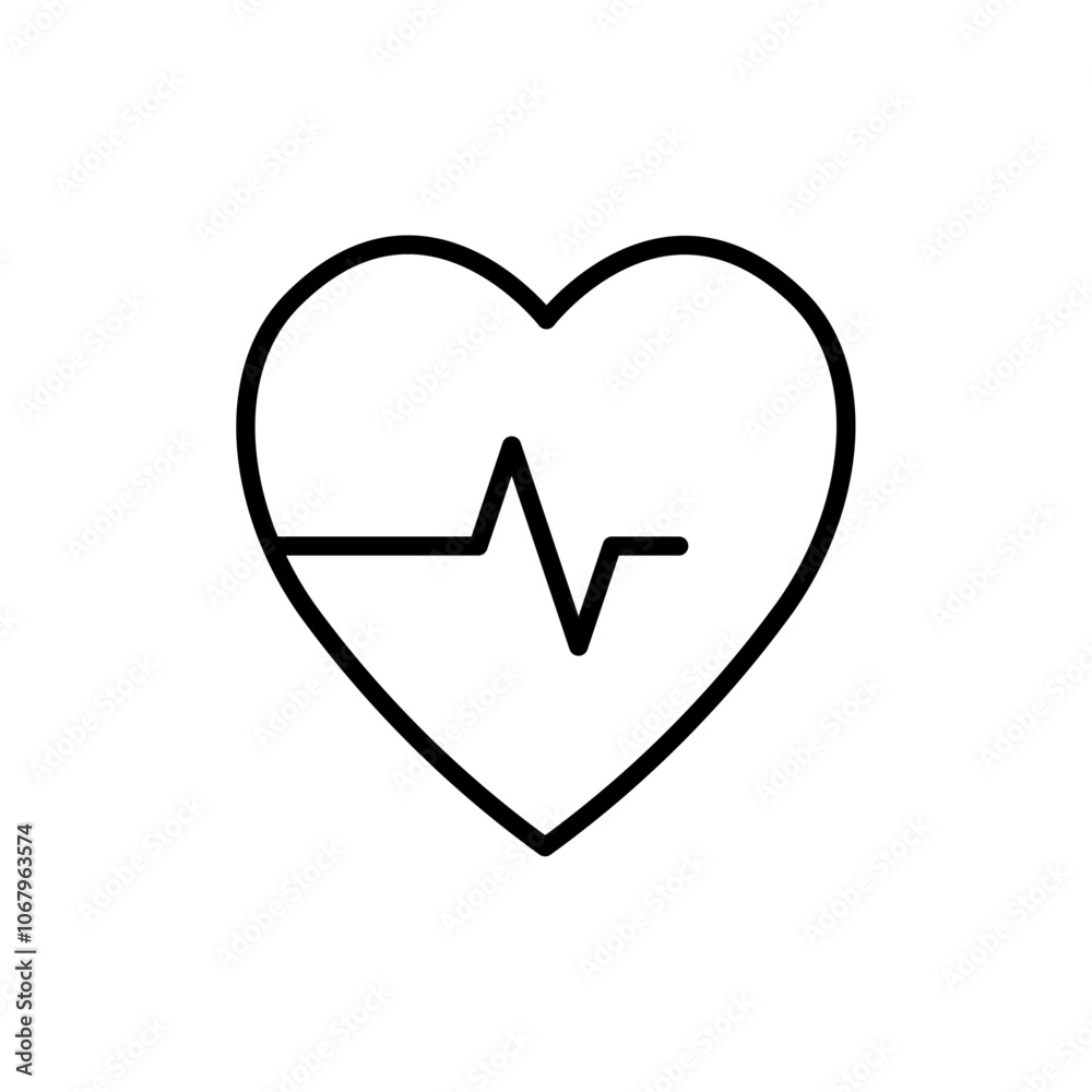 Poster Heartbeat icon Outline vector for web ui