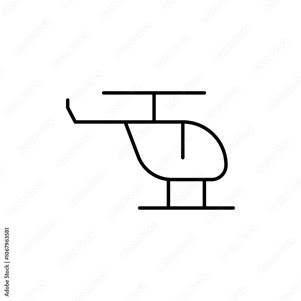 Aufkleber Helicopter icon Outline vector for web ui
