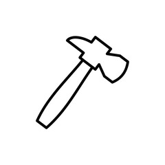 Hammer icon Outline vector for web ui