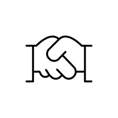 Handshake icon Outline vector for web ui