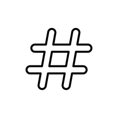Hashtag icon Outline vector for web ui