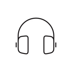 Headphones icon Outline vector for web ui