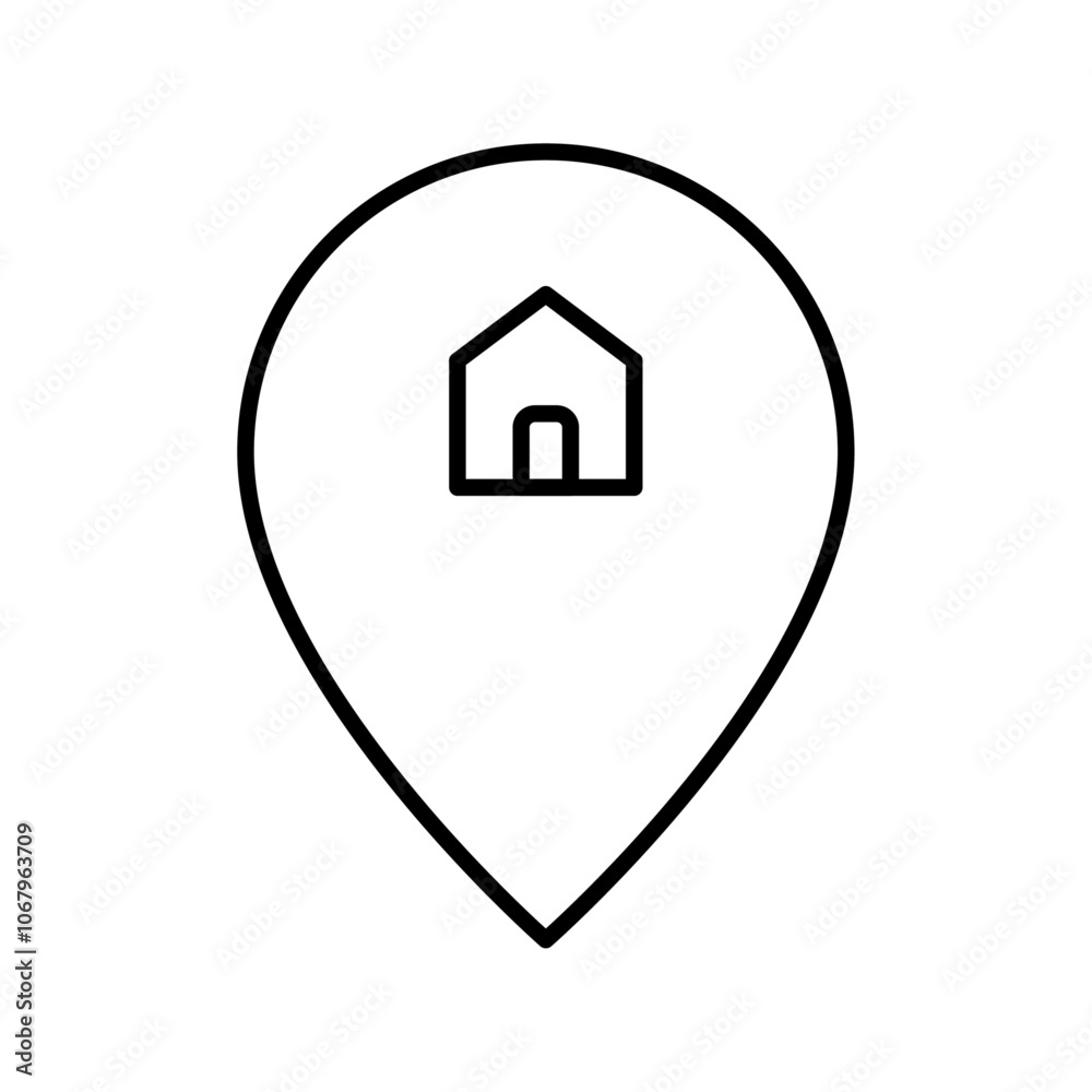 Poster Home location icon Outline vector for web ui