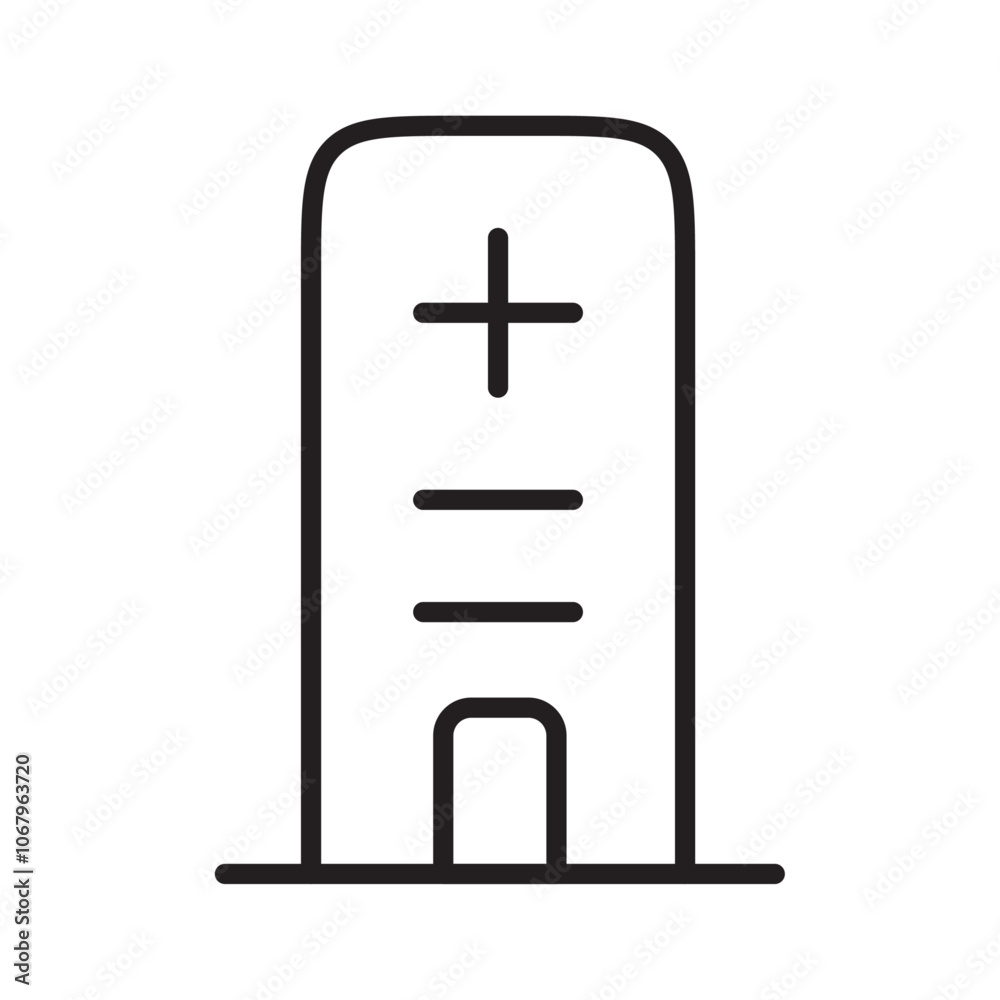 Poster hospital icon outline vector for web ui