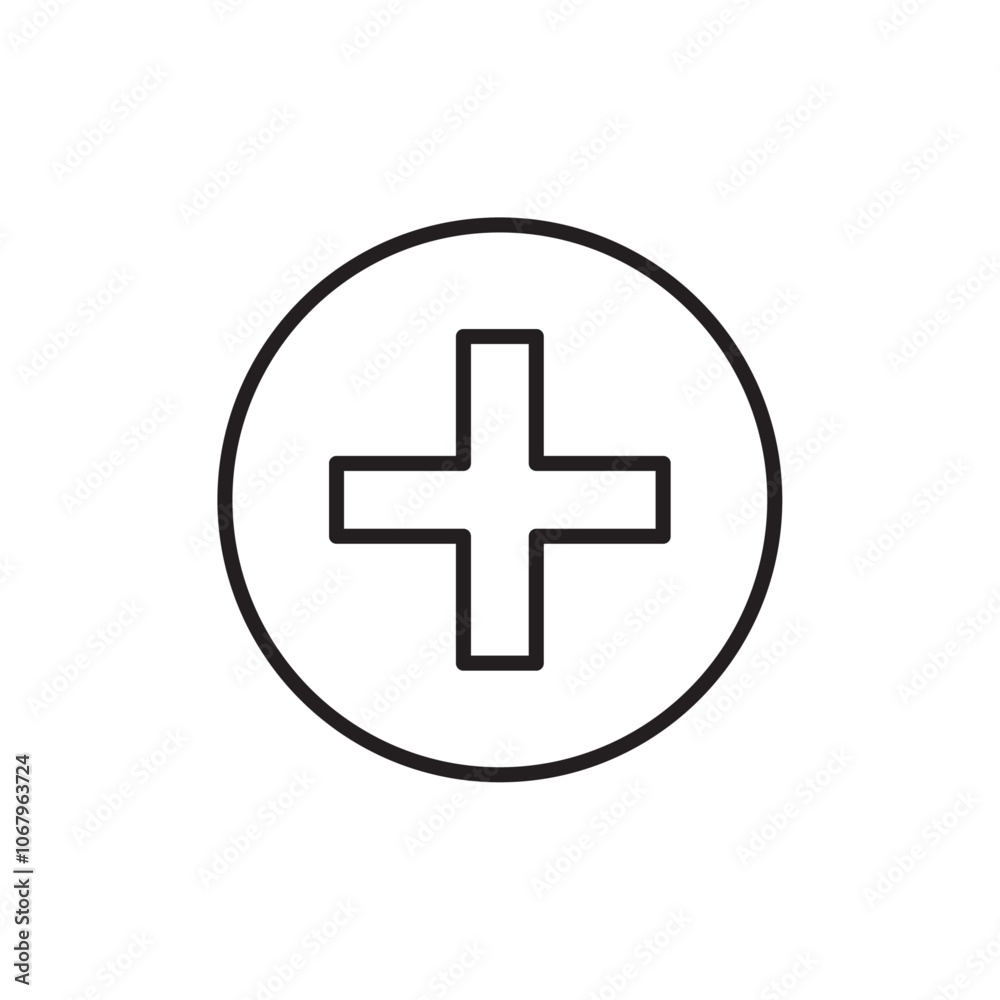 Poster hospital sign icon outline vector for web ui