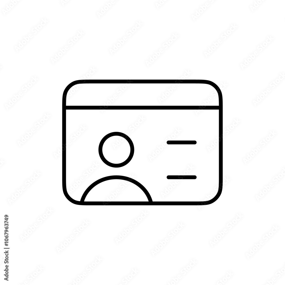 Aufkleber Identity card icon Outline vector for web ui