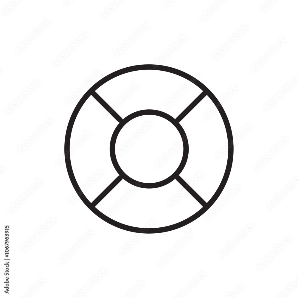 Poster life buoy icon outline vector for web ui