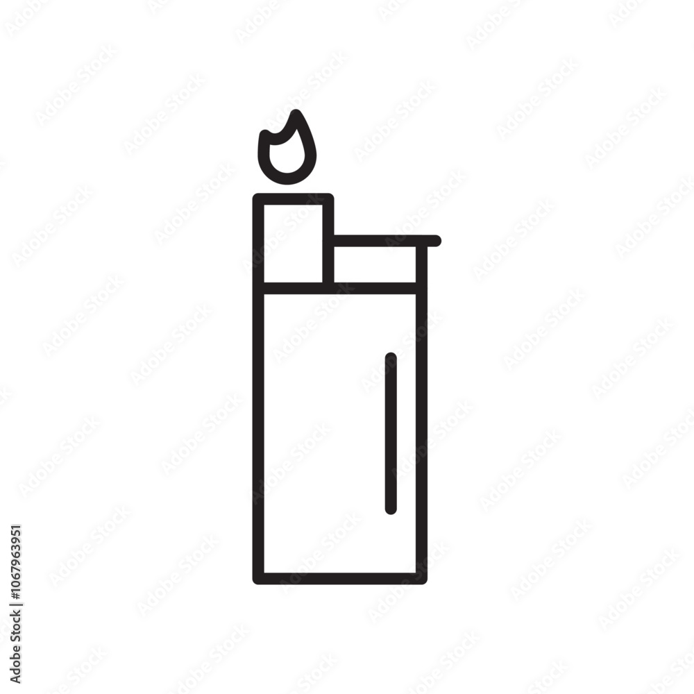 Aufkleber Lighter icon Outline vector for web ui